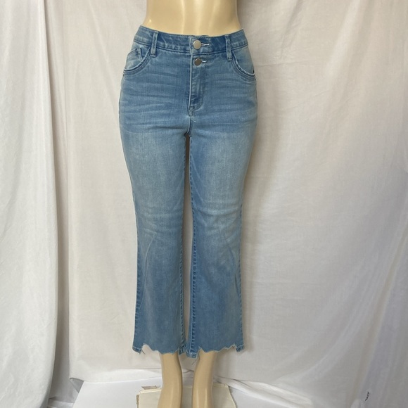 DEMOCRACY Jeans Women Tummy Control Size 6 Scalloped Hem Vintage Light Blue NWOT - Picture 2 of 10